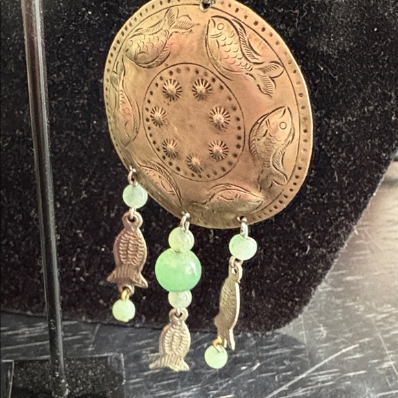 Large Bohemian Fish Dangle Earrings - Picture 2 of 4